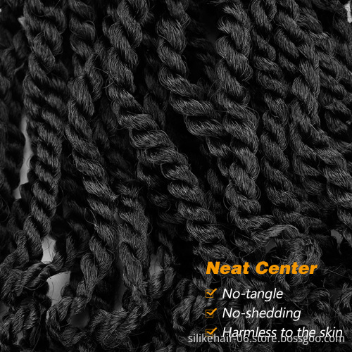 Senegalese Twist Hair for Women Curly Ends 3X Kinky Twist Ombre Black Red Crochet Braiding Hair Synthetic Hair Extensions
